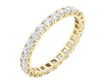 Pierścionek z żółtego złota z brylantami - Eternity - 1,18 ct - próba 750