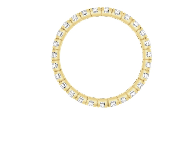 Pierścionek z żółtego złota z brylantami - Eternity - 1,18 ct - próba 750