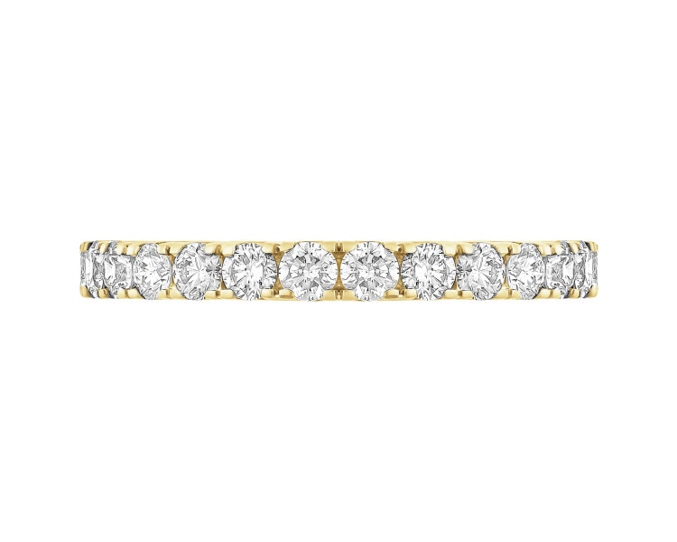 Pierścionek z żółtego złota z brylantami - Eternity - 1,18 ct - próba 750