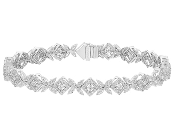Bransoletka z białego złota z brylantami - 18 cm - 4,33 ct - próba 750