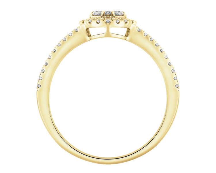 Pierścionek z żółtego złota z brylantami - 0,70 ct - próba 585