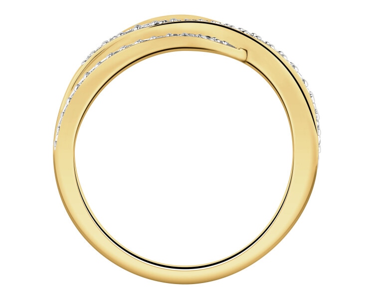Pierścionek z żółtego złota z diamentami - 0,20 ct - próba 585