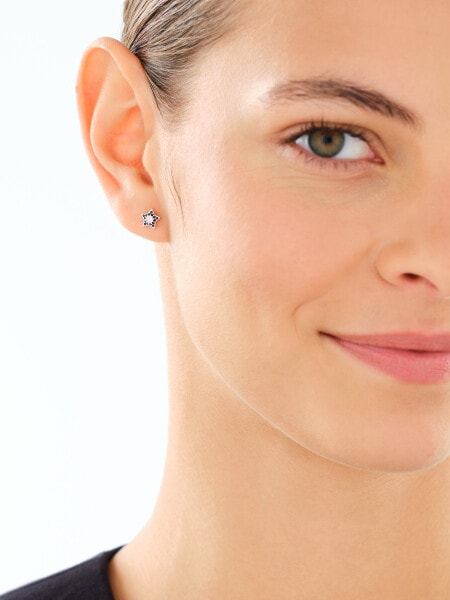 Rhodium Plated Silver Earring with Cubic Zirconia