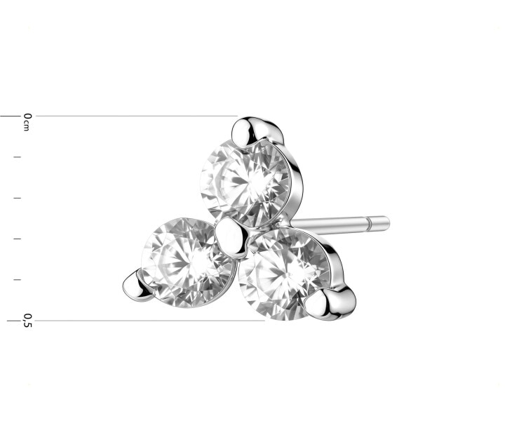 Kusová stříbrná náušnice se zirkony