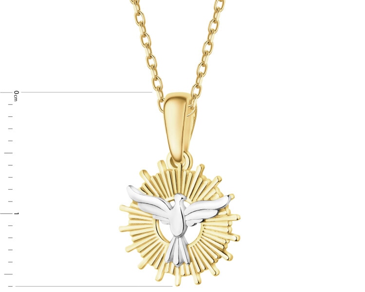 8 K Rhodium-Plated Yellow Gold Pendant 