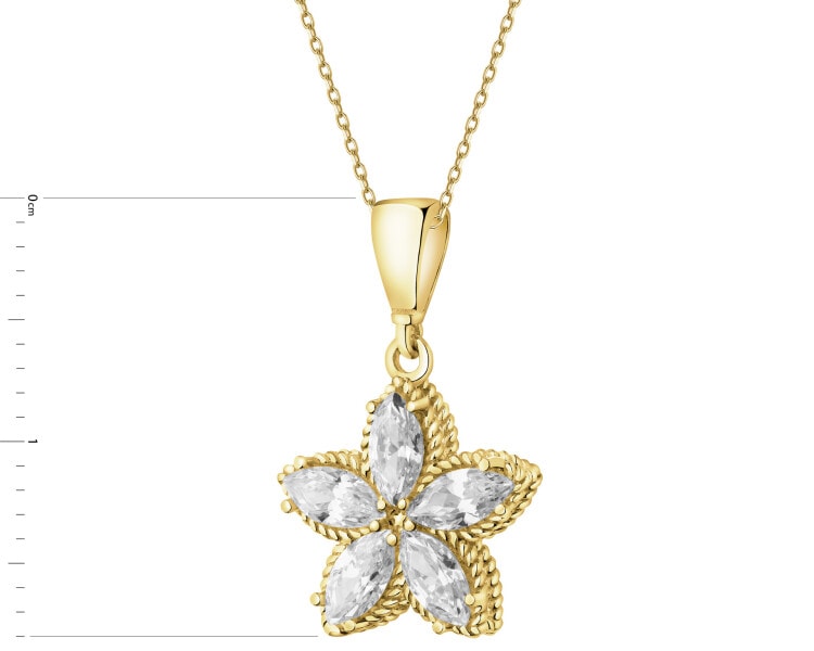 9 K Yellow Gold Pendant with Cubic Zirconia