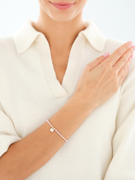 Gold-Plated Brass Bracelet with Synthetic Pearl