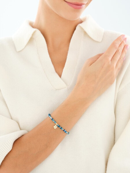 Gold-Plated Brass Bracelet with Glass
