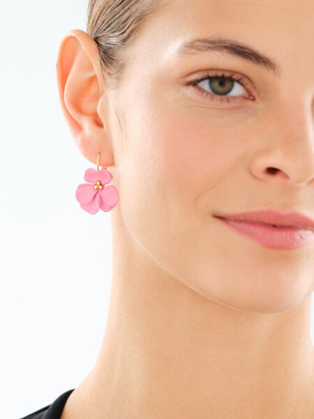 Gold-Plated Brass, Polyurethane Dangling Earring 
