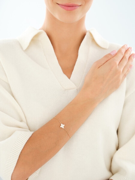 Gold-Plated Brass Bracelet with Cubic Zirconia