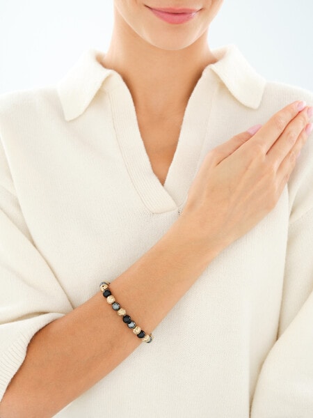 Gold-Plated Brass Bracelet with Agate