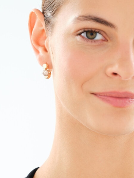 Gold-Plated Brass Earrings with Cubic Zirconia