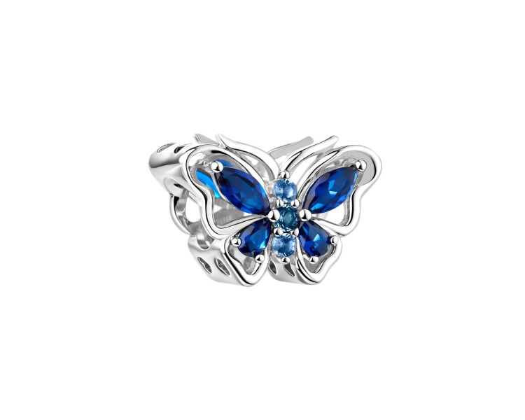 Zawieszka beads z cyrkoniami - motyl