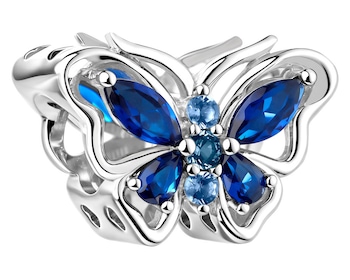 Zawieszka beads z cyrkoniami - motyl