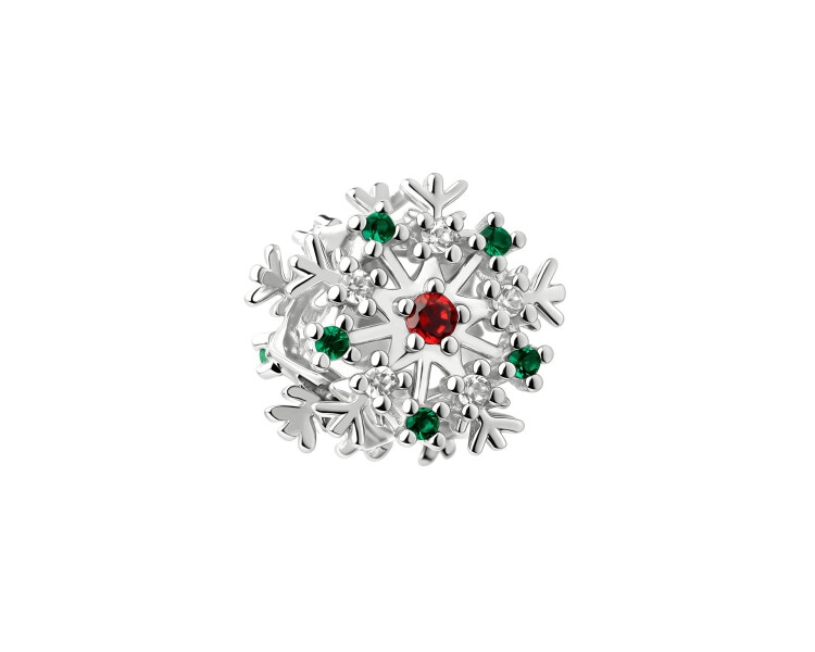 Zawieszka beads z cyrkoniami - śnieżynka
