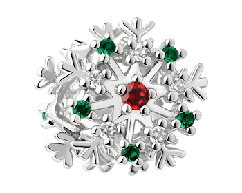 Zawieszka beads z cyrkoniami - śnieżynka
