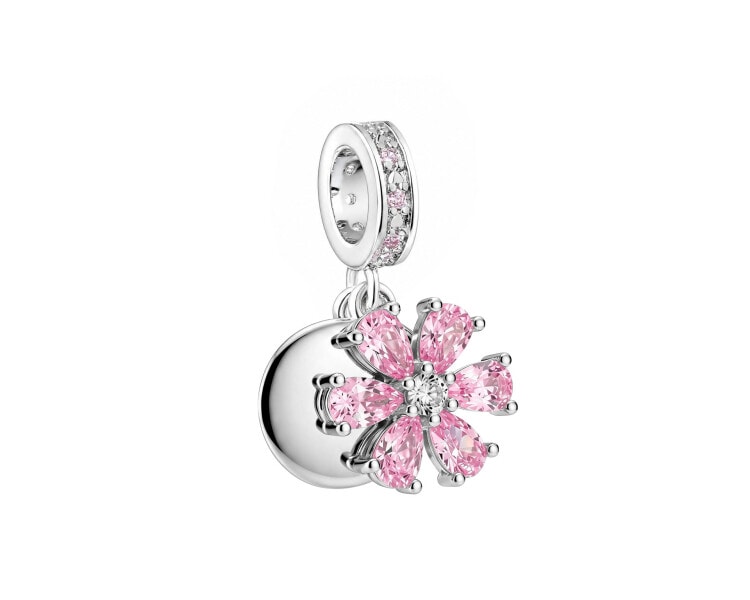 Zawieszka beads z cyrkoniami - kwiaty