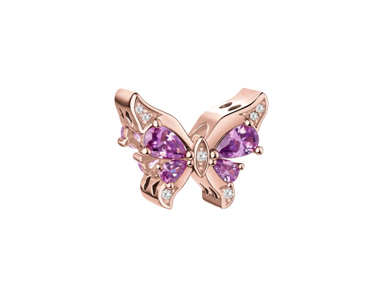 Zawieszka beads z cyrkoniami - motyl