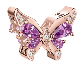 Zawieszka beads z cyrkoniami - motyl
