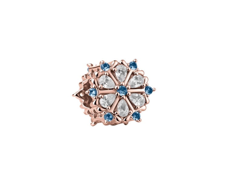 Zawieszka beads z cyrkoniami - śnieżynka