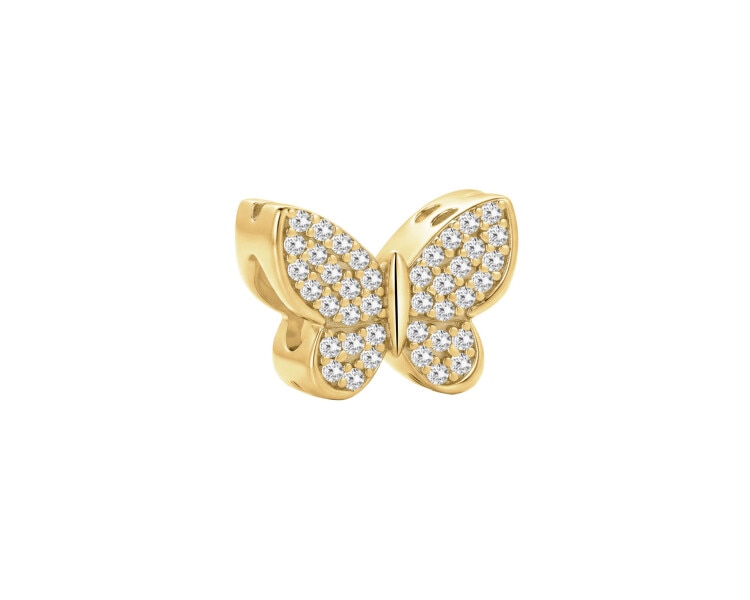 Zawieszka beads z cyrkoniami - motyl