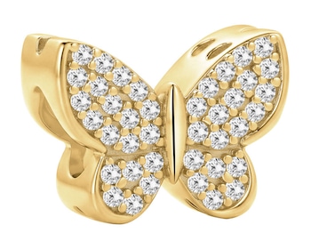 Zawieszka beads z cyrkoniami - motyl