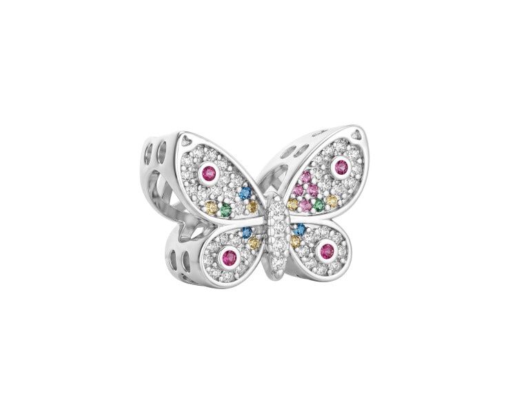 Zawieszka beads z cyrkoniami - motyl