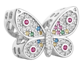 Zawieszka beads z cyrkoniami - motyl