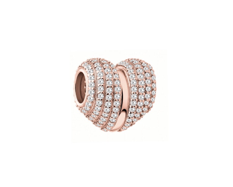 Zawieszka beads z cyrkoniami - serce
