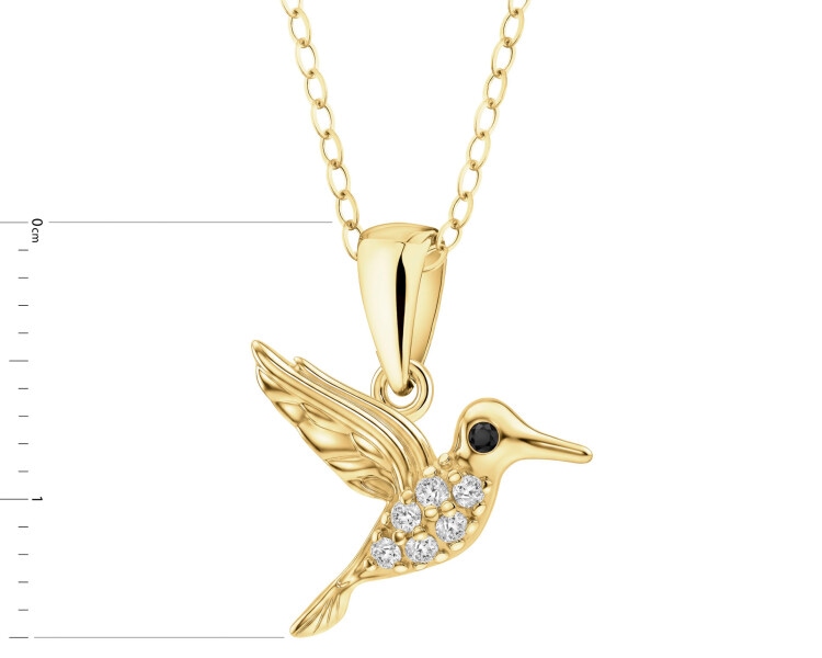 8 K Yellow Gold Pendant with Cubic Zirconia