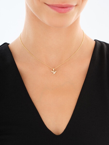 8 K Yellow Gold Pendant with Cubic Zirconia