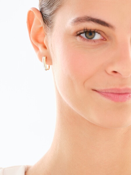 14 K Rhodium-Plated Yellow Gold Earrings 