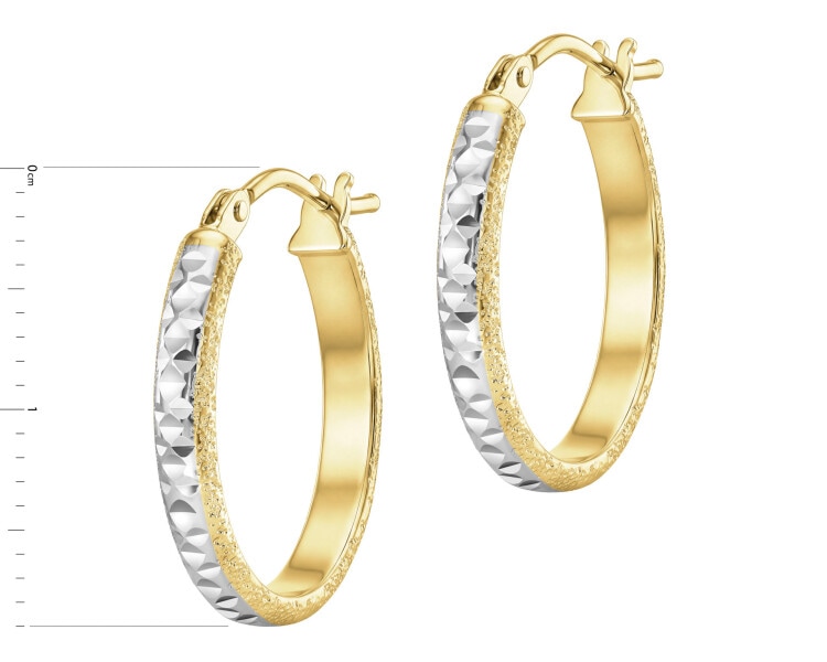 14 K Rhodium-Plated Yellow Gold Earrings 