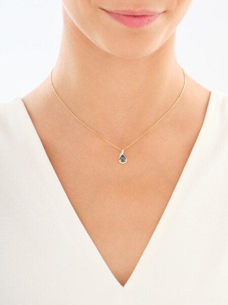 9 K Rhodium-Plated Yellow Gold Set - fineness 9 K