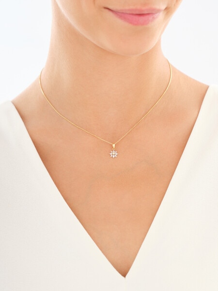 9 K Rhodium-Plated Yellow Gold Set with Diamonds - 0,02 ct - fineness 9 K