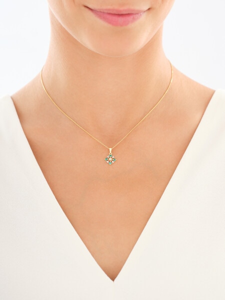 9 K Rhodium-Plated Yellow Gold Set - fineness 9 K