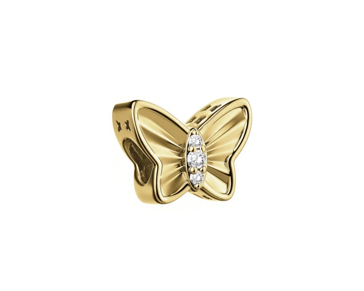 Zawieszka beads z cyrkoniami - motyl