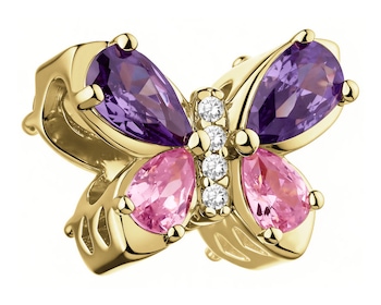 Zawieszka beads z cyrkoniami - motyl