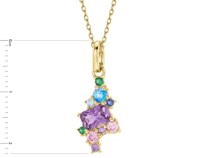Gold-Plated Silver Necklace with Cubic Zirconia