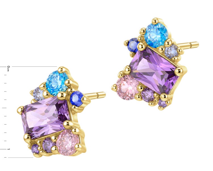 Gold-Plated Silver Earrings with Cubic Zirconia