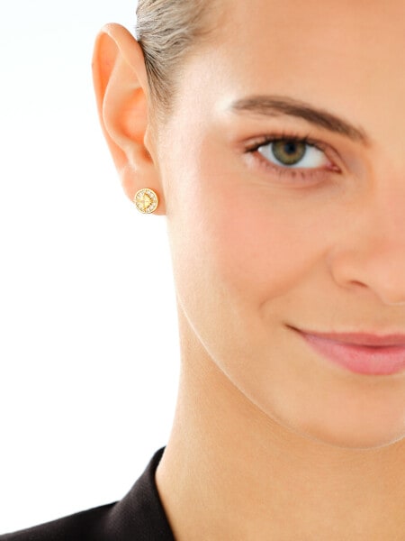 Gold-Plated Silver Earrings with Cubic Zirconia