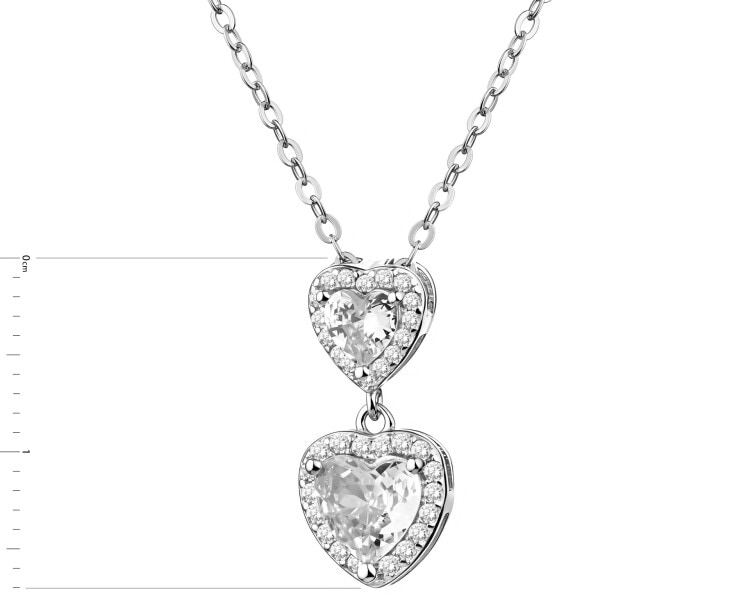 Rhodium Plated Silver Necklace with Cubic Zirconia