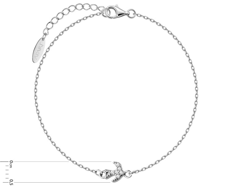 Rhodium Plated Silver Necklace with Cubic Zirconia