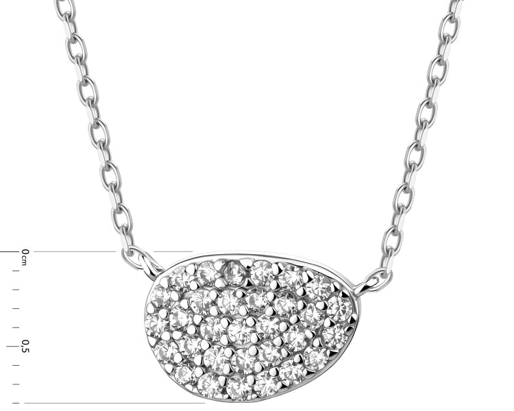 Rhodium Plated Silver Necklace with Cubic Zirconia