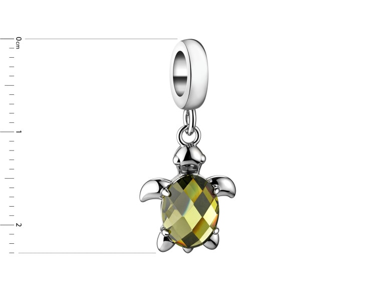Zawieszka srebrna beads z cyrkonią - żółw