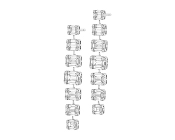 Kolczyki z białego złota z diamentami - 3,25 ct - próba 750