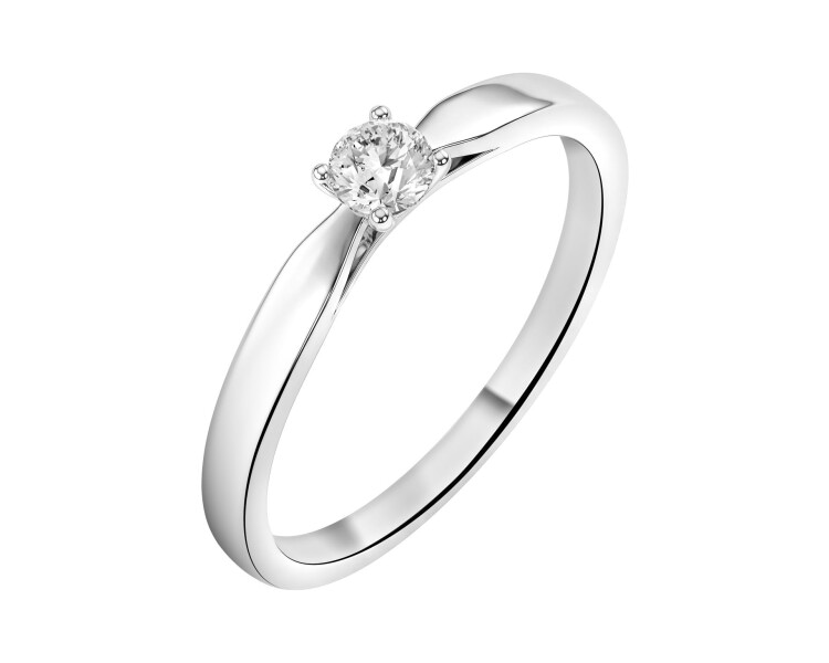 Pierścionek srebrny z diamentem laboratoryjnym - 0,18 ct
