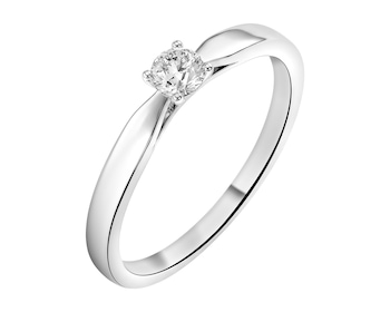 Pierścionek srebrny z diamentem laboratoryjnym - 0,18 ct