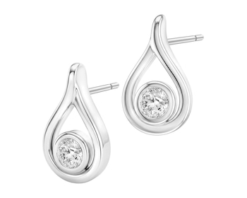 Kolczyki srebrne z diamentami laboratoryjnymi - 0,07 ct