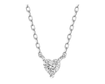 Naszyjnik srebrny z diamentem laboratoryjnym - serce - 0,175 ct